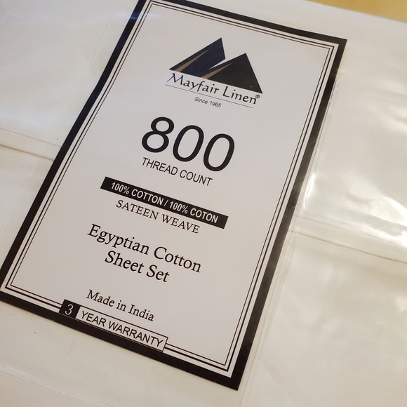Mayfair Linen Egyptian Cotton Sheet Set - white - 800 thread count - Picture 3 of 13
